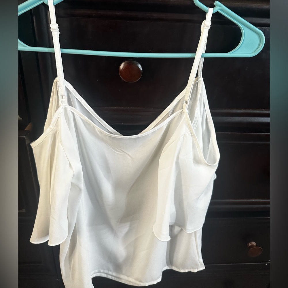 White off the shoulder tank